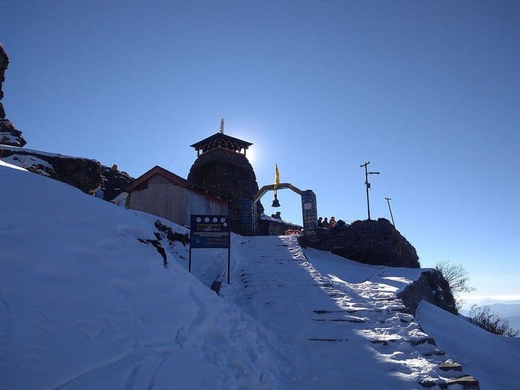 Tungnath Temple in winter by Navdeep Gusain