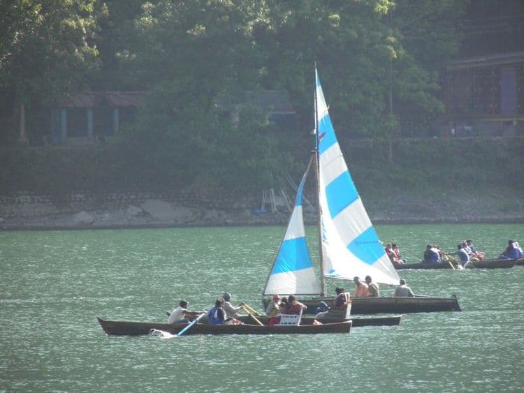 Blue Yatch in Nainital Lake by Anirudh - Singh